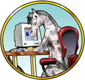 лошадь за компьютером